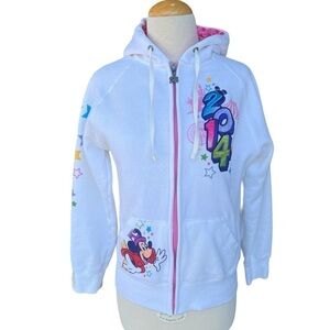 Disney Parks 2014 Mickey & Friends Embroidered Full Zip Hoodie Colorful Small
